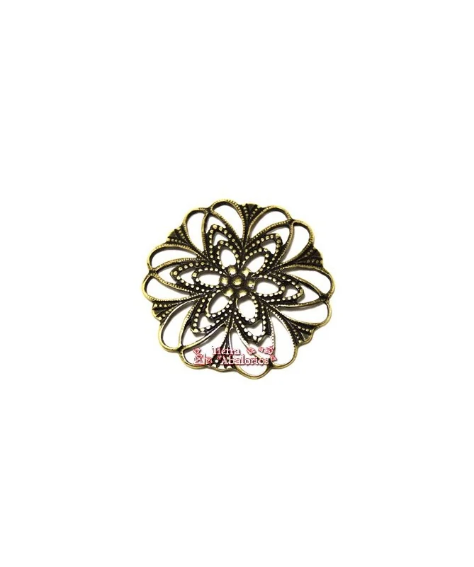 Filigrana Flor 80mm, Oro Viejo Filigrana Flor 80mm, Oro Viejo