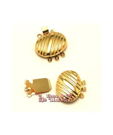 Cierre Oval 3 Anillas 20x15mm, Dorado
