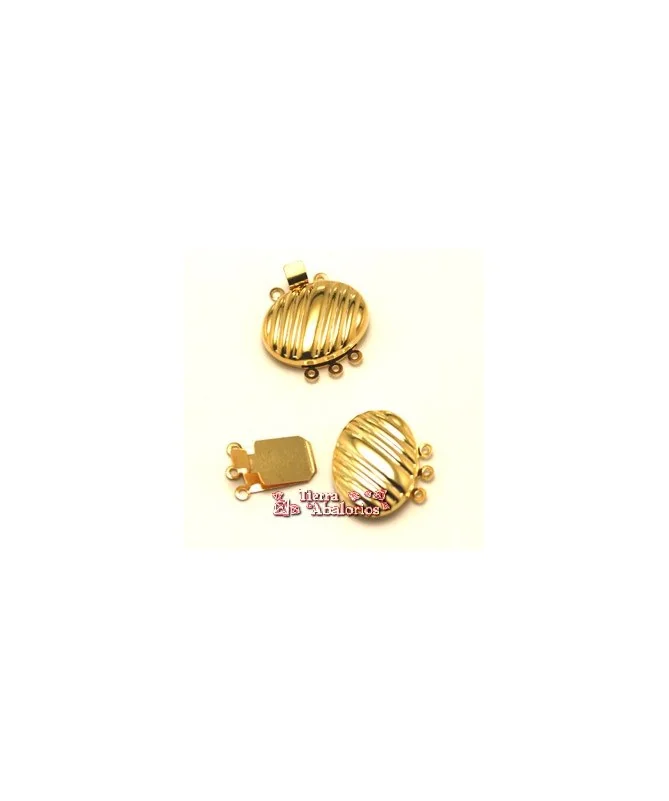 Cierre Oval 3 Anillas 20x15mm, Dorado