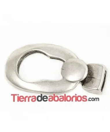 Cierre Oval 40x22mm Agujero 10x3mm, Plateado