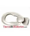 Cierre Oval 40x22mm Agujero 10x3mm, Plateado