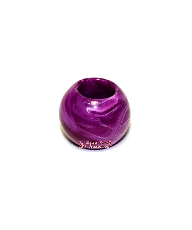 Resina Bola 20mm Agujero 10mm Morado