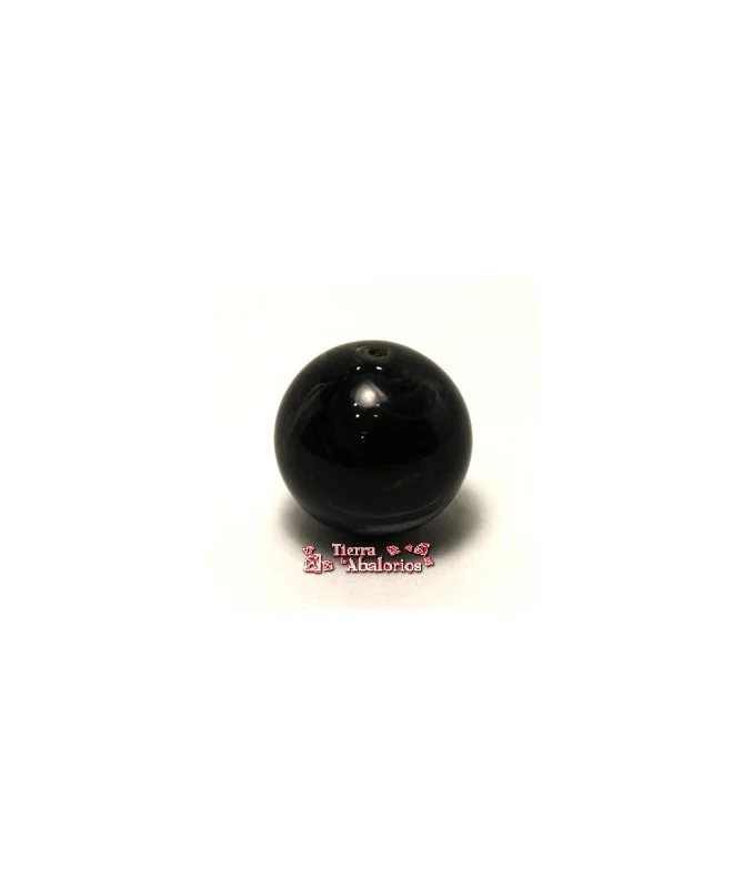 Resina Bola 12mm Agujero 1,5mm Negro
