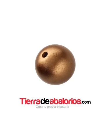 Resina Bola 18mm Agujero 2mm, Oro Viejo Matizado