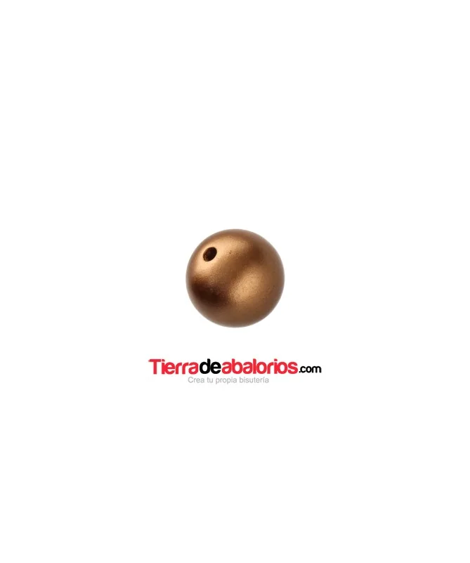 Resina Bola 18mm Agujero 2mm, Oro Viejo Matizado