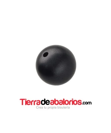 Resina Bola 18mm Agujero 2mm, Negro Matizado