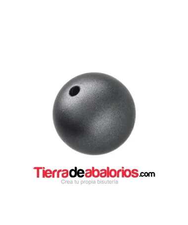 Resina Bola 18mm Agujero 2mm, Gris Plomo Matizado