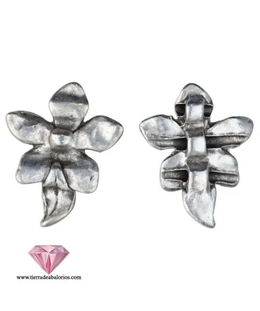 Flor Pasador 26x33mm 3 Agujeros de 2,5mm, Plateado