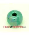 Cerámica Bola 12mm Agujero 3mm Verde Turquesa