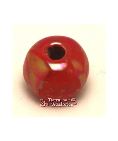 Cerámica Bola 12mm Agujero 3,5mm Rojo