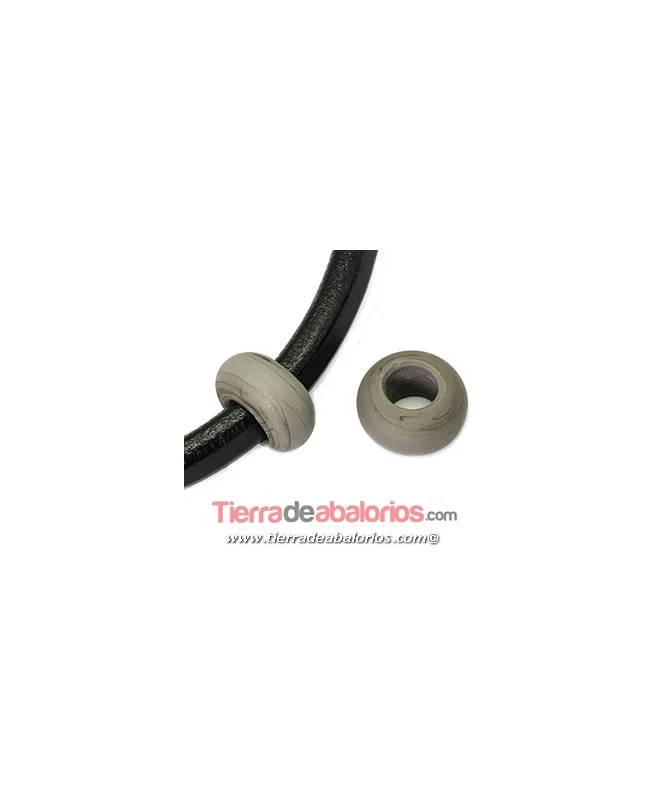 Murano Rondel 22mm Agujero 10mm, Gris Mate | Tierra de Abalorios Murano Rondel 22mm Agujero 10mm, Gris Mate | Tierra de Abalorios