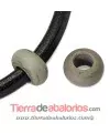 Murano Rondel 22mm Agujero 10mm, Gris Mate | Tierra de Abalorios