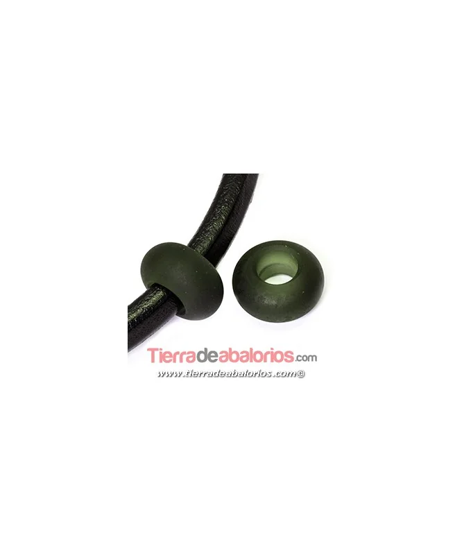 Murano Rondel 22mm Agujero 10mm, Gris Opalino Mate | Tierra de Abalorios Murano Rondel 22mm Agujero 10mm, Gris Opalino Mate | Tierra de Abalorios