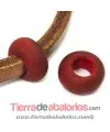 Murano Rondel 22mm Agujero 10mm, Rojo Mate | Tierra de Abalorios