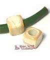 Cubo Murano 22mm Agujero 10mm, Beige Mate Brillo Piedra