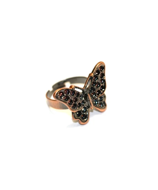 Anillo Ajustable Mariposa 13x17mm, Cobre