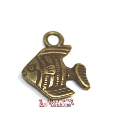 Pez Colgante 20mm con Anilla, Oro viejo Pez Colgante 20mm con Anilla, Oro viejo