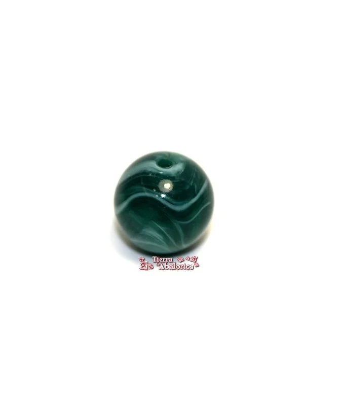 Resina Bola 20mm Agujero 1,5mm Verde Malaquita