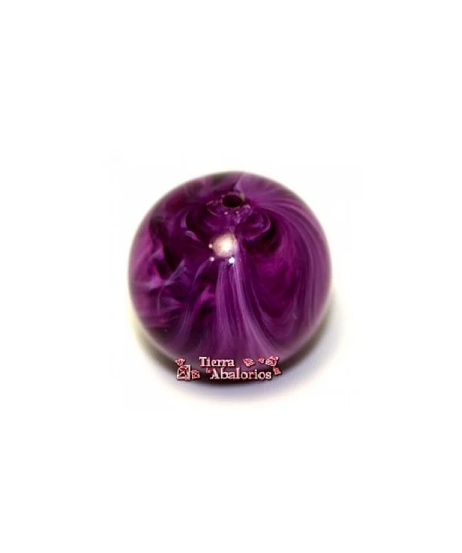 Resina Bola 20mm Agujero 1,5mm Morado