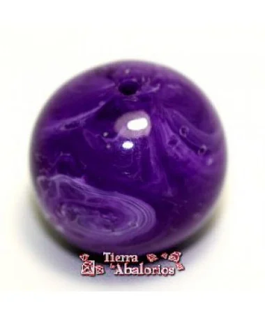 Resina Bola 12mm Agujero 1,5mm Violeta