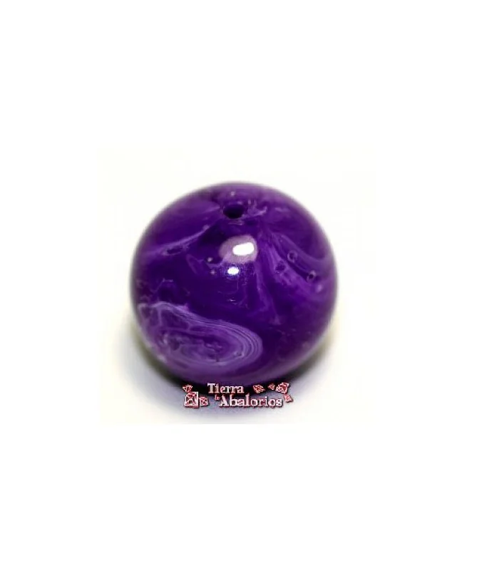 Resina Bola 12mm Agujero 1,5mm Violeta