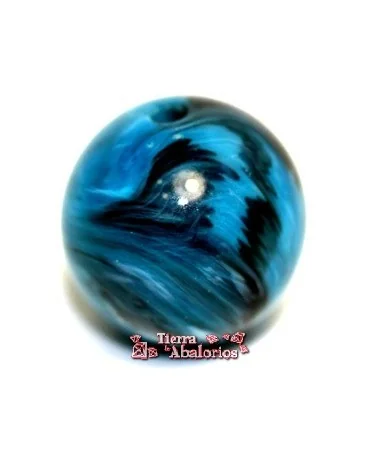 Resina Bola 12mm Agujero 1,5mm Turquesa