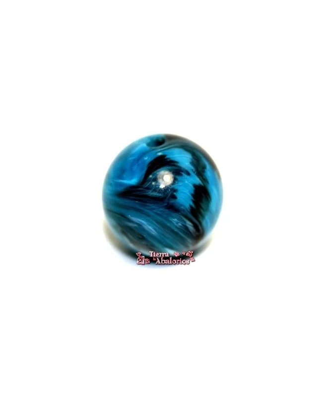 Resina Bola 12mm Agujero 1,5mm Turquesa