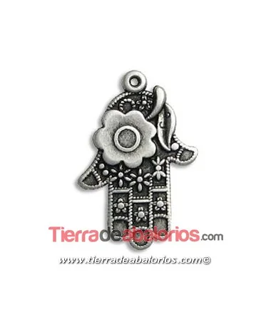 Mano de Fatima 28mm, Plateada