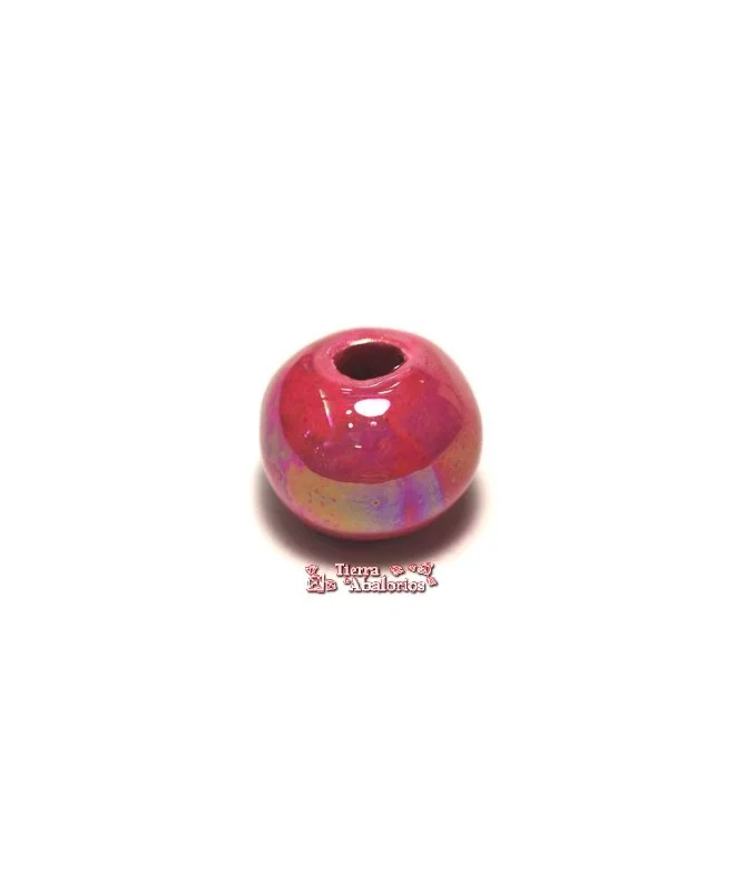 Ceramica Bola 12mm Agujero 3mm Fucsia Oscuro