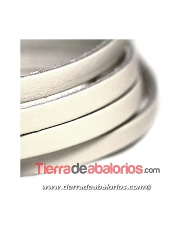 Banda de Cuero 6x2,5mm, Blanco (metro)