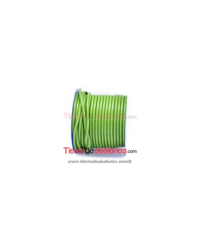 Cordón de Cuero 2,5mm Verde Hierba