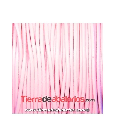 Cordón de Cuero 2,5mm Rosa Bebé