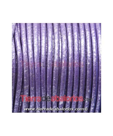 Cordón de Cuero 2,5mm Milka Metalizado Cordón de Cuero 2,5mm Milka Metalizado