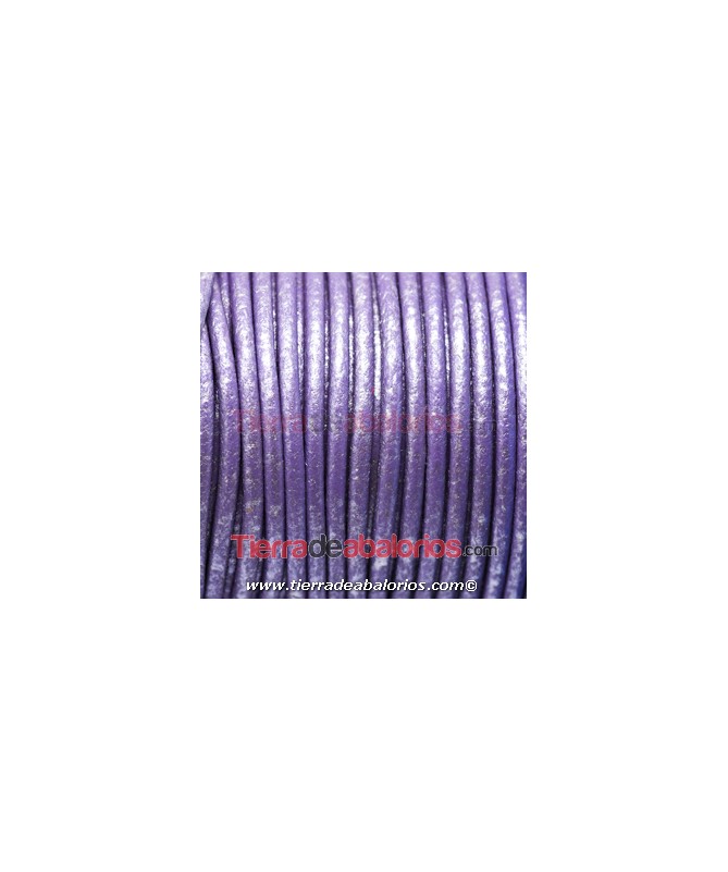 Cordón de Cuero 2,5mm Milka Metalizado