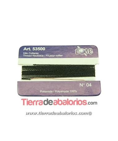 Hilo de Enfilar No. 4 con Aguja Incluida - Negro Hilo de Enfilar No. 4 con Aguja Incluida - Negro
