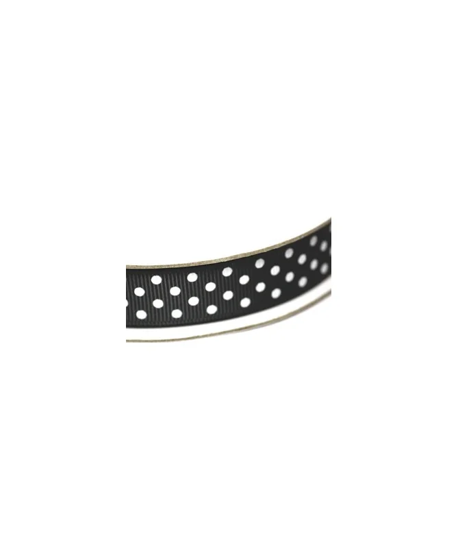 Lazo 16mm Negro Lunares Blancos