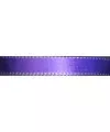 Lazo de Raso 10mm, Violeta Pespunte Blanco
