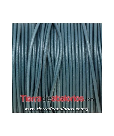 Cordón de Cuero 2mm - Gris azulado