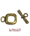 Cierre Cuadrado Liso con Palo y Anilla 20mm, Oro Viejo
