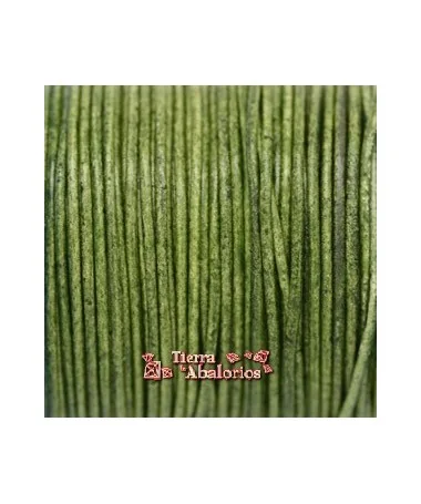 Cordón de Cuero 1,5mm Verde Militar (anilina)