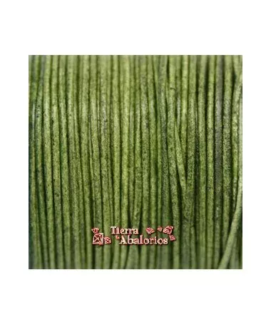 Cordón de Cuero 1,5mm Verde Militar (anilina) Cordón de Cuero 1,5mm Verde Militar (anilina)
