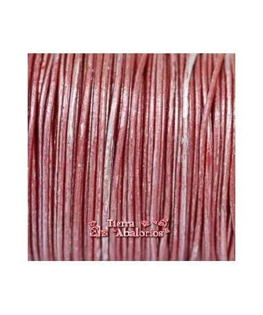Cordón de Cuero 1,5mm Rojo Metalizado