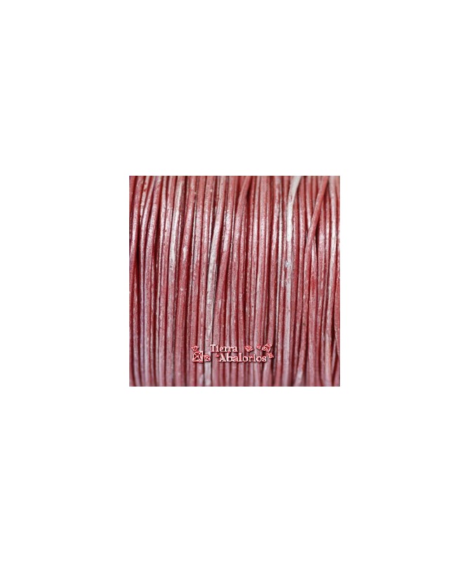 Cordón de Cuero 1,5mm Rojo Metalizado