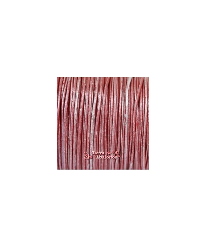 Cordón de Cuero 1,5mm Rojo Metalizado Cordón de Cuero 1,5mm Rojo Metalizado