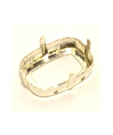 Engaste para Cabujón 18x13mm, Plateado/Rodio