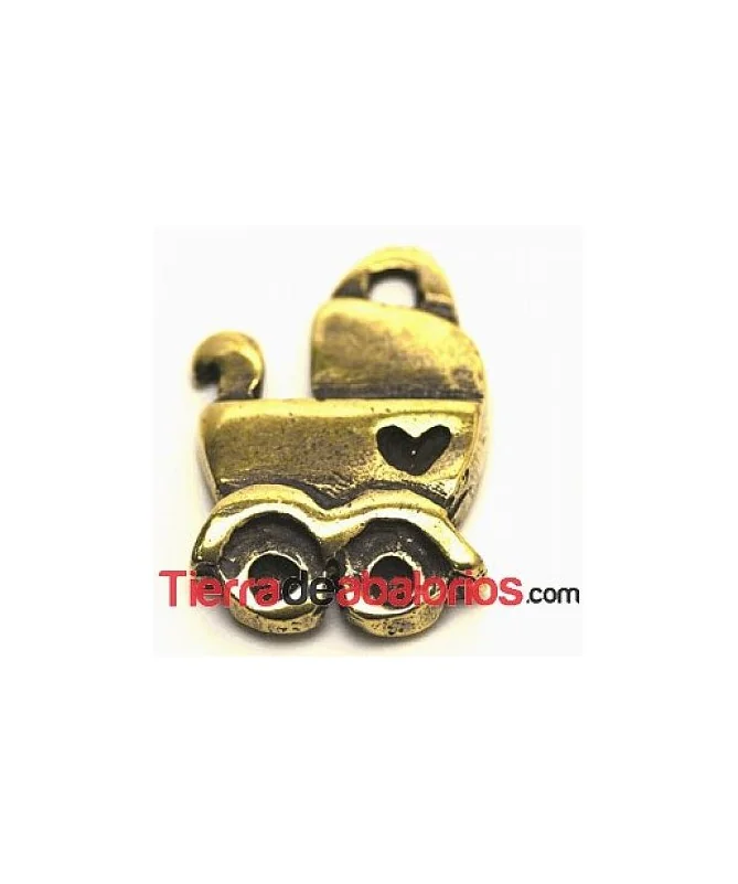Coche Bebé Colgante 25x15mm - Oro Viejo
