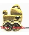 Coche Bebé Colgante 25x15mm - Oro Viejo
