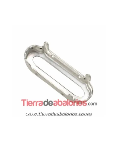 Engaste para Swarovski Long Classical Oval 15x5mm, Plateado Engaste para Swarovski Long Classical Oval 15x5mm, Plateado
