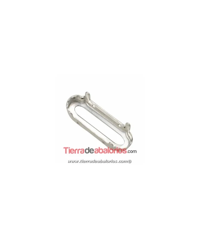 Engaste para Swarovski Long Classical Oval 15x5mm, Plateado Engaste para Swarovski Long Classical Oval 15x5mm, Plateado