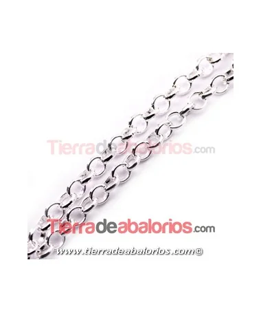 Cadena Eslabón Rulot 6x2mm, Plateada (metro)